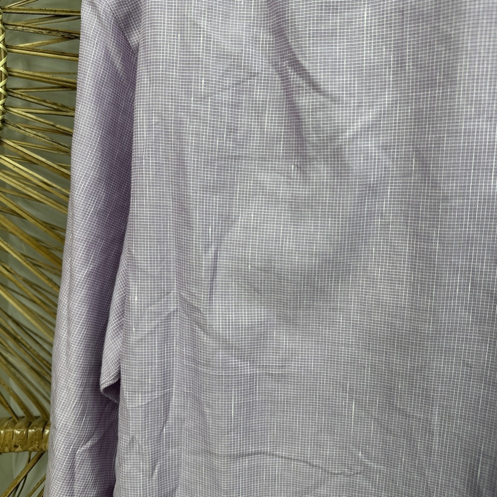 Armani Collection Sz Large 30% Linen‎  Button Up Purple Men's - Picture 6 of 7